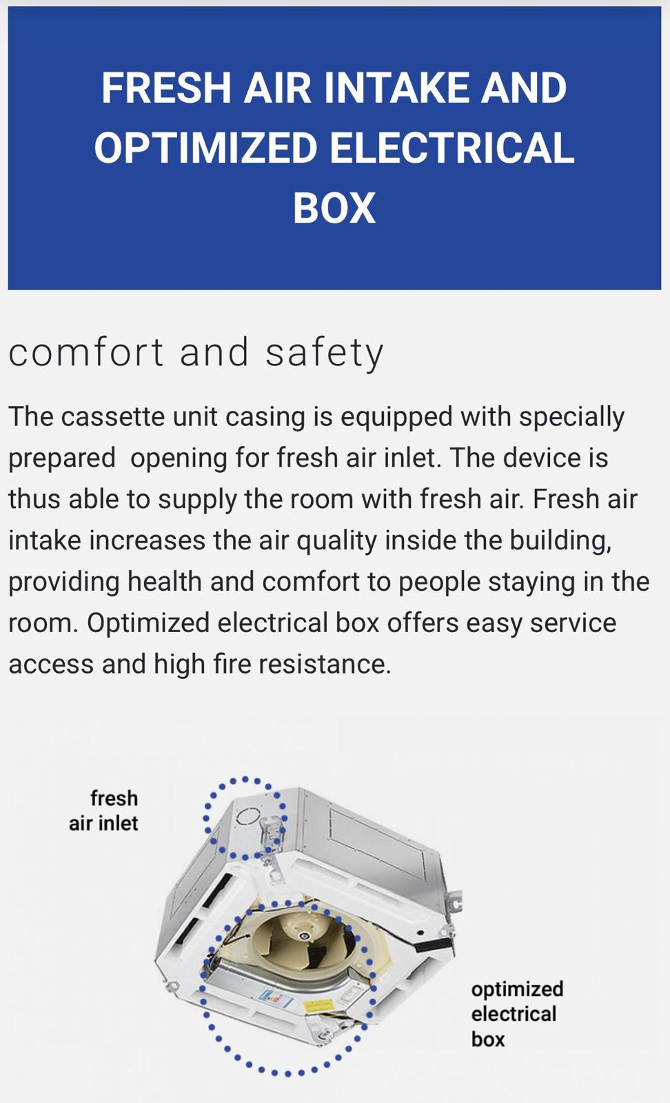 AUX Cassette Air Conditioner 3 Ton Inverter - Cooling/Heating - WIFI