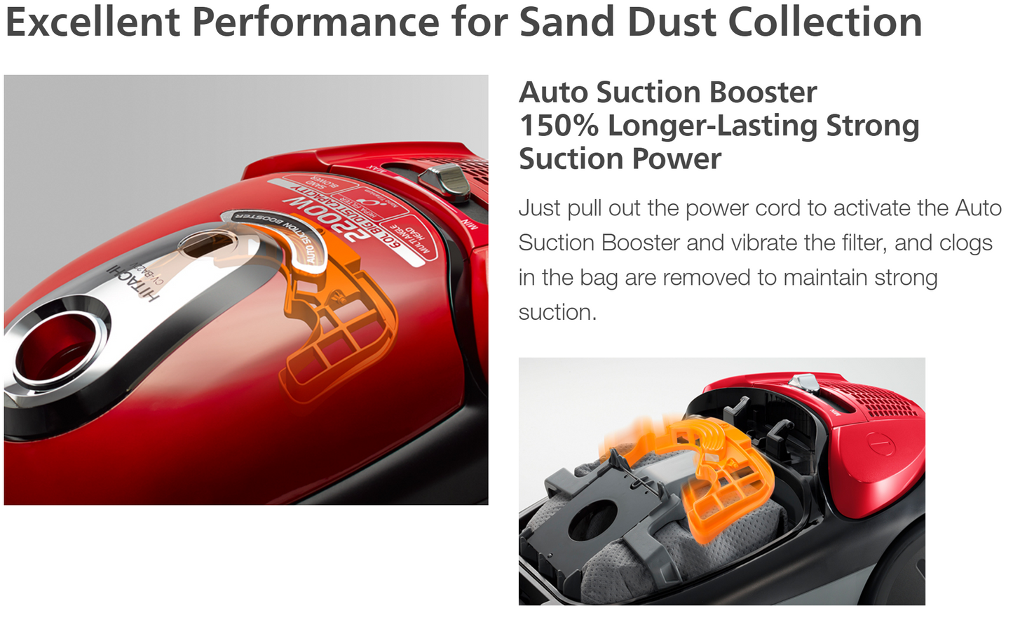 HITACHI Vacuum Cleaner - 1,800W - 6L
